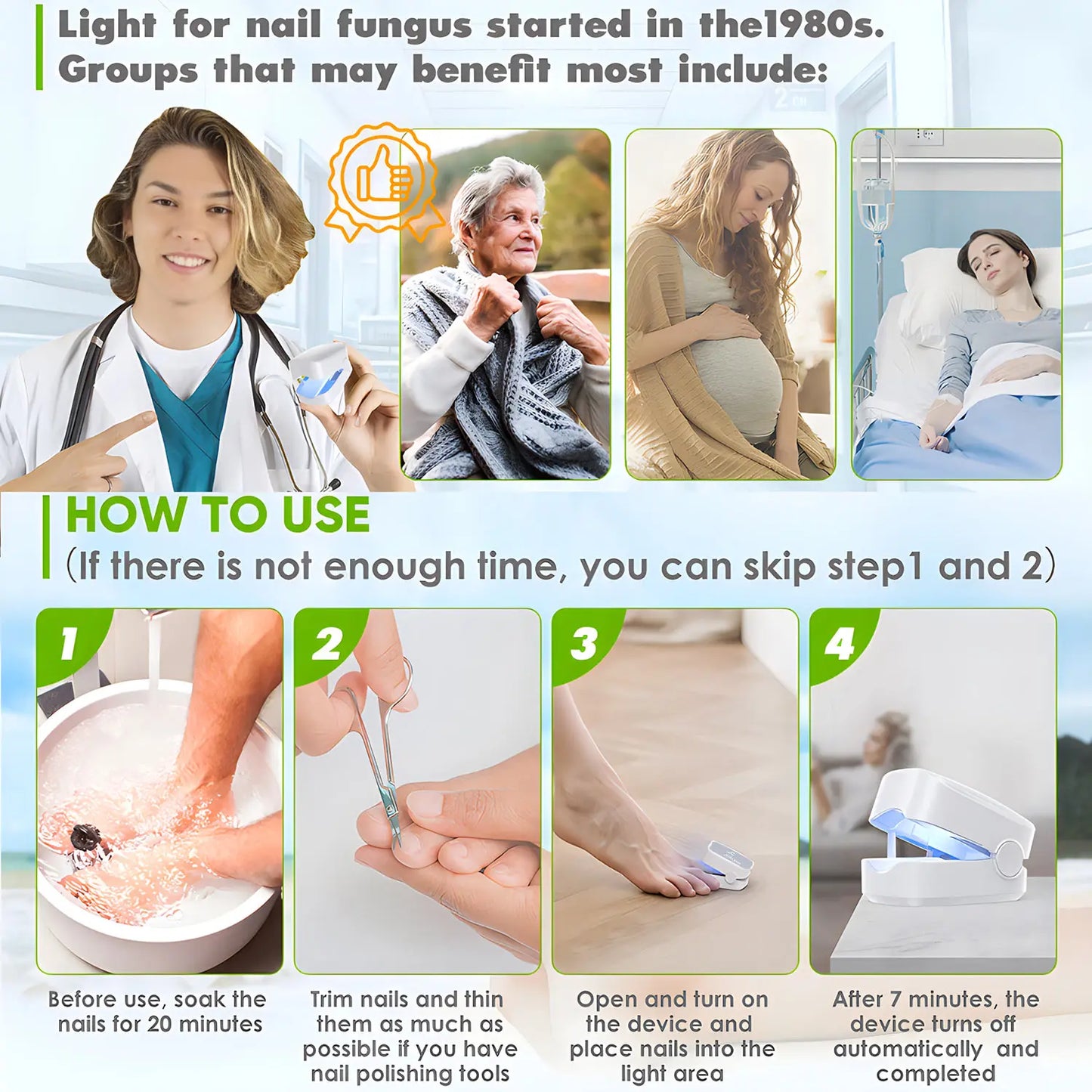 Eliminate Nail Fungus with White/Black Laser Treatment Device!