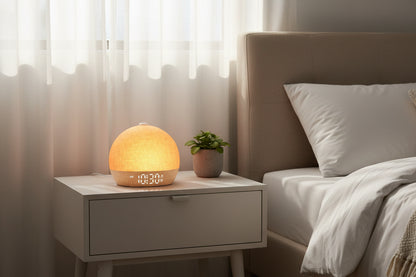 Awaken naturally with this Sunrise Wake Up Light Alarm Clock. Featuring 30 white noise sounds, RGB night lights, and snooze for serene sleep aid and refreshed mornings.