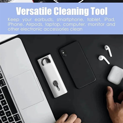 Keep your gear spotless with the 7-in-1 Computer Keyboard Cleaner Brush Kit – includes earphone tools, cleaning pen, keycap puller for effortless maintenance.