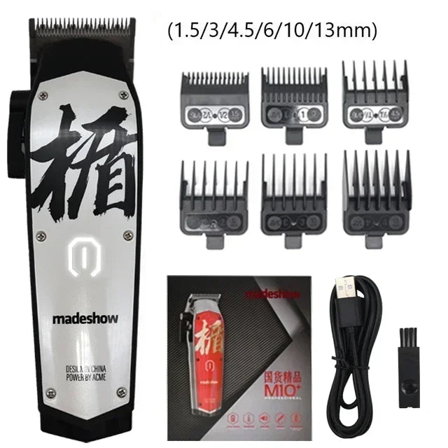 Achieve barber-shop precision  with the Professional Hair Clipper Trimmer M10 – 10,000 RPM zero-gapped blade for flawless fades, lines, and finishes. Powerful MadeShow M10 model powers your NovaZip grooming lineup with pro results.