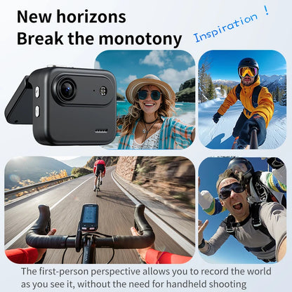 Capture epic adventures with the Mini Sports Camera 4K Ultra Vlog – flip clear screen, anti-shake tech, and 143° wide-angle lens for stunning student travel footage.