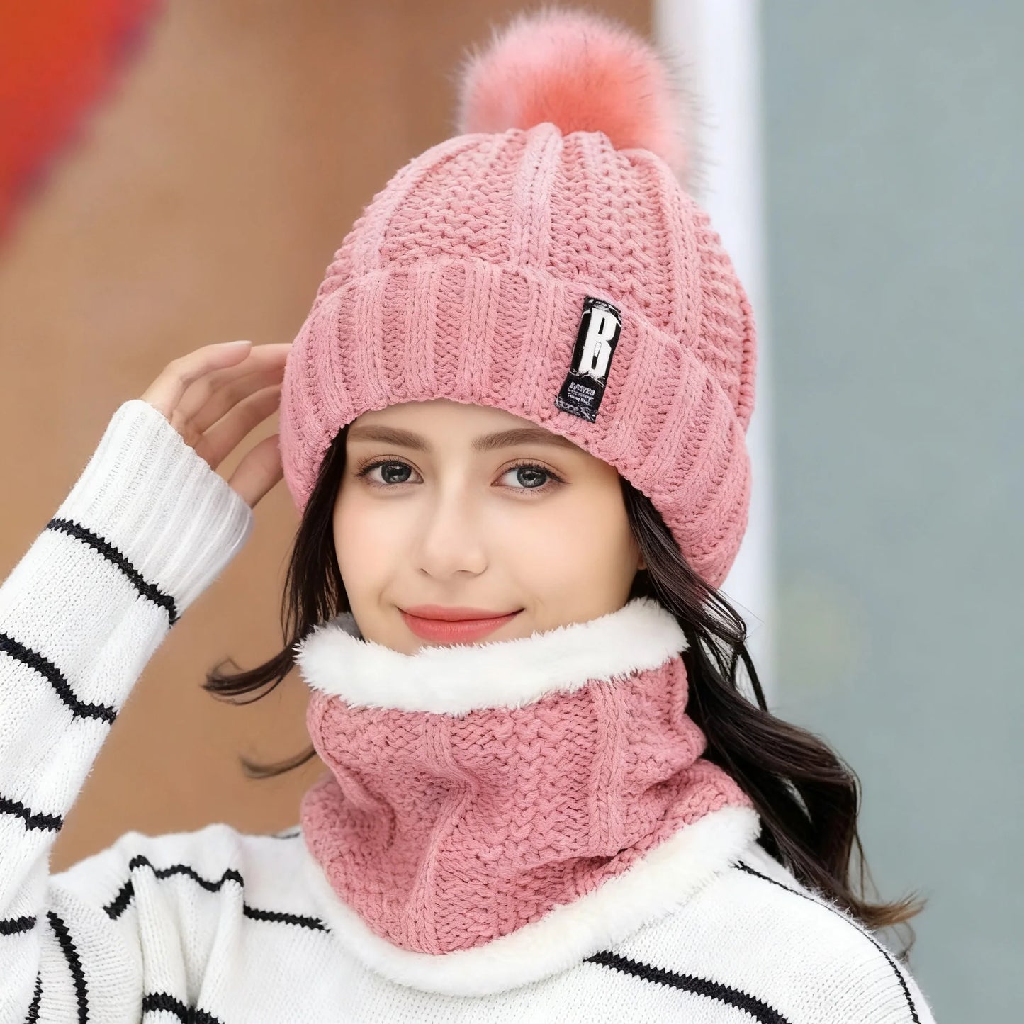 Wrap winter in cozy elegance with this Thick Knit Beanie and Scarf Set for Women. Soft wool-blend yarn delivers plush warmth and a chic cold‑weather look.