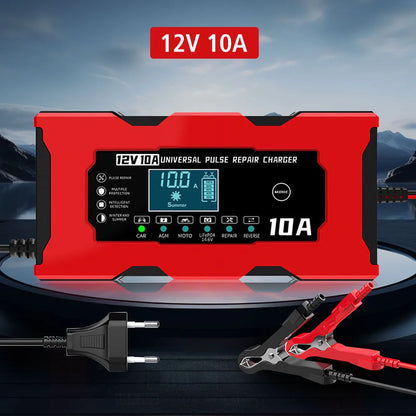 Revive Your Car Battery with 12V 10A Pulse Repair Charger!