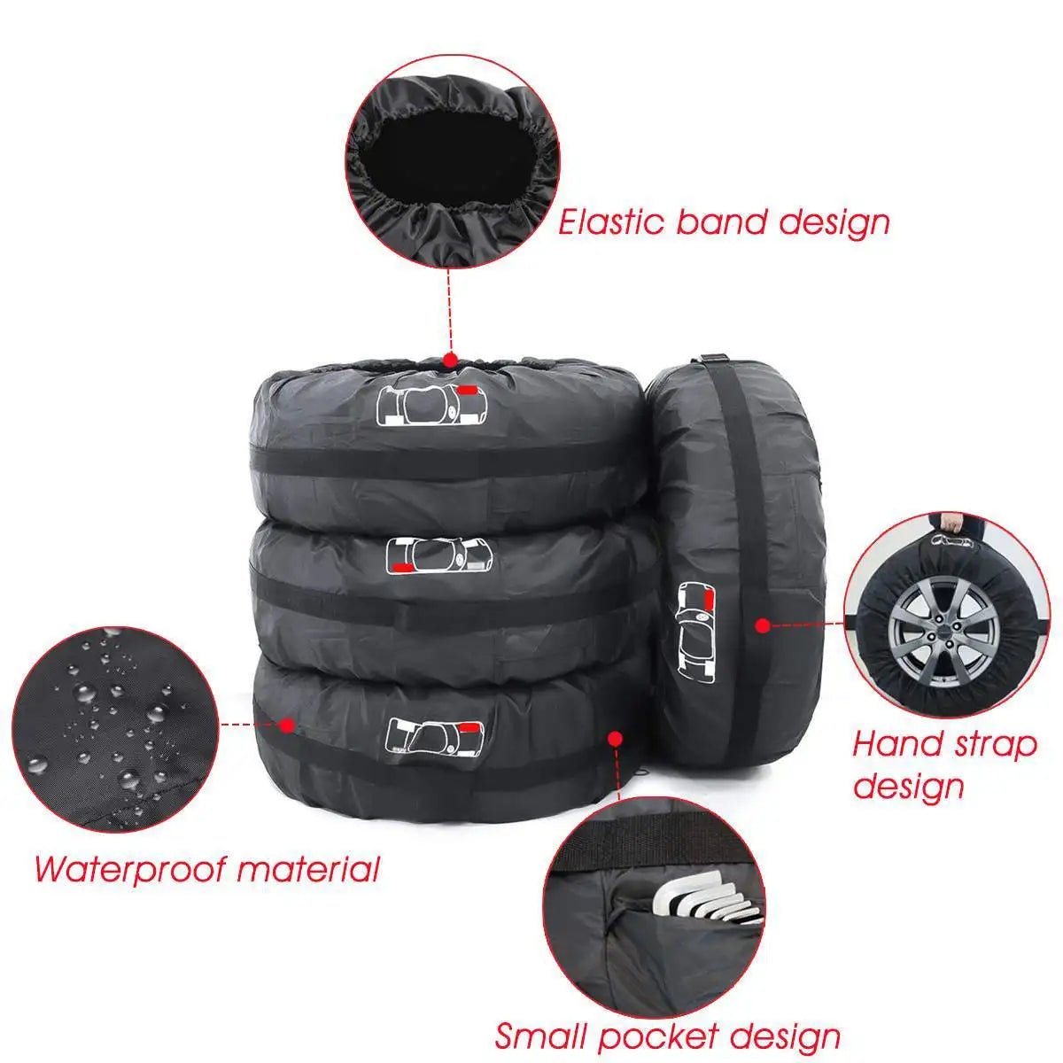 Universal Waterproof Spare Tire Storage Bag S/L - Dustproof Polyester Car Wheel Cover Case