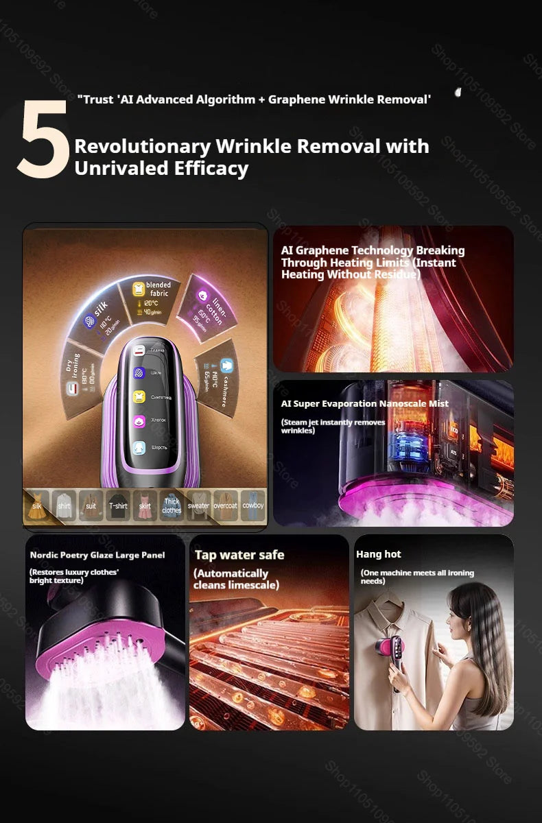 Say goodbye to ironing boards with the 2026 New Model Professional 1200W Garment Steamer – fast-heating portable powerhouse for wrinkle-free clothes on the go. ZHUYAN's RoHS/CE-certified iron from NovaZip keeps your wardrobe sharp effortlessly.