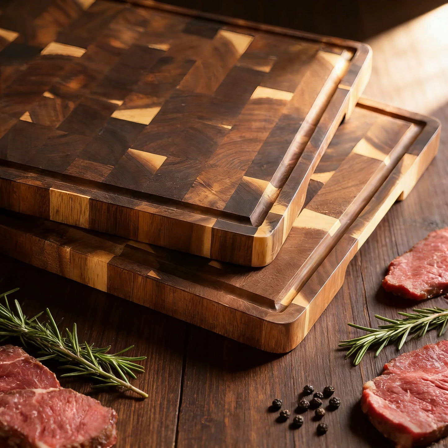 Elevate prep artistry with this high-quality Wooden Cutting Board. Sustainably sourced hardwood excels at chopping meat, fruits, vegetables, and herbs with non-chemical purity.