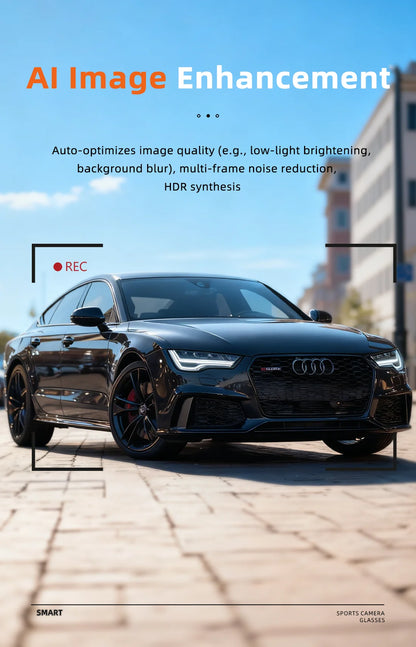 Gear up for the ultimate ride with New AI Intelligent Glasses – 800W cycling goggles featuring HD anti-shake camera, video recording, and UV protection.