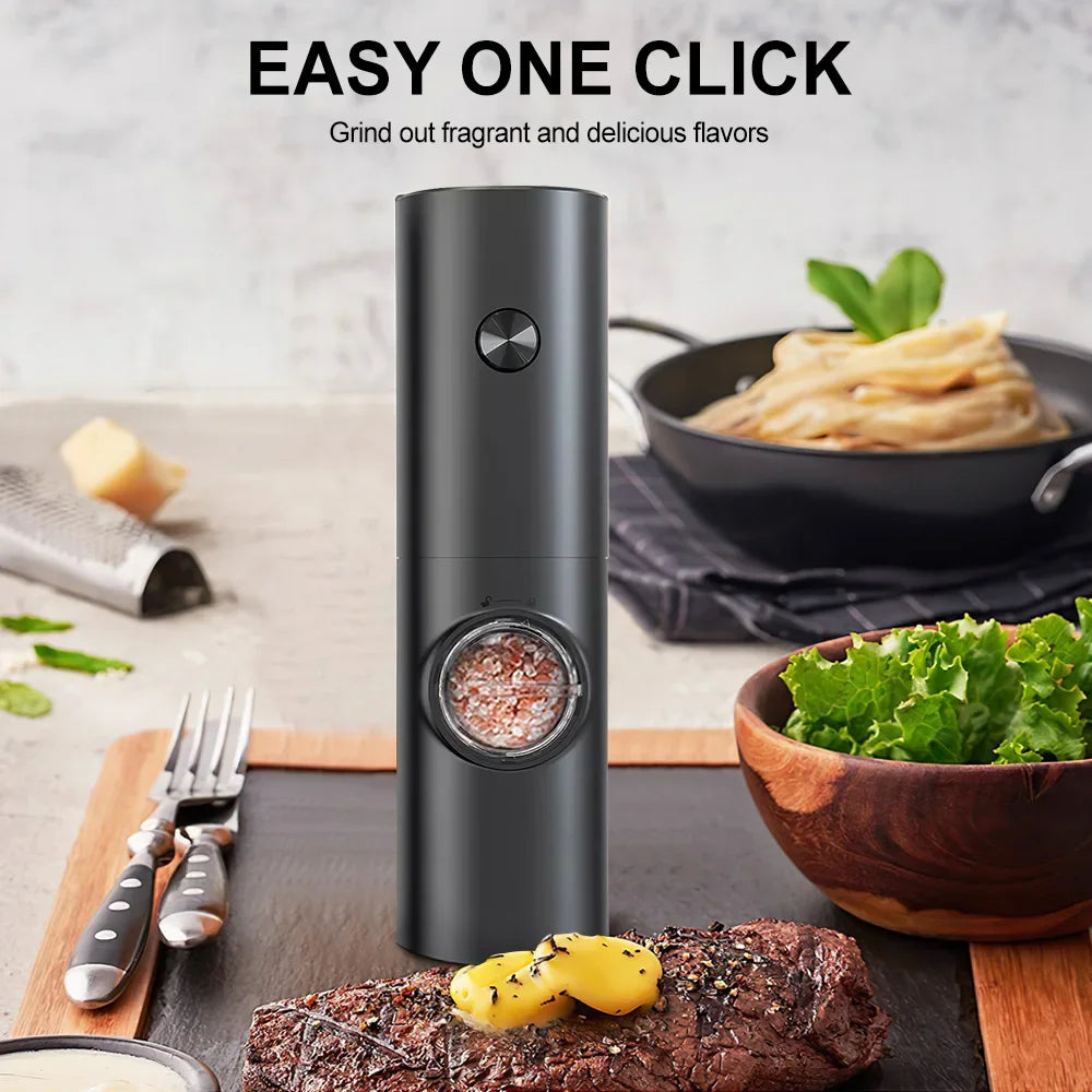 Elevate your cooking with the Manual Electric Salt & Pepper Grinder ceramic mechanism, large capacity, adjustable coarseness for precise seasoning. Battery-free design ensures reliable performance every time. Essential kitchen tool for chefs and home cook