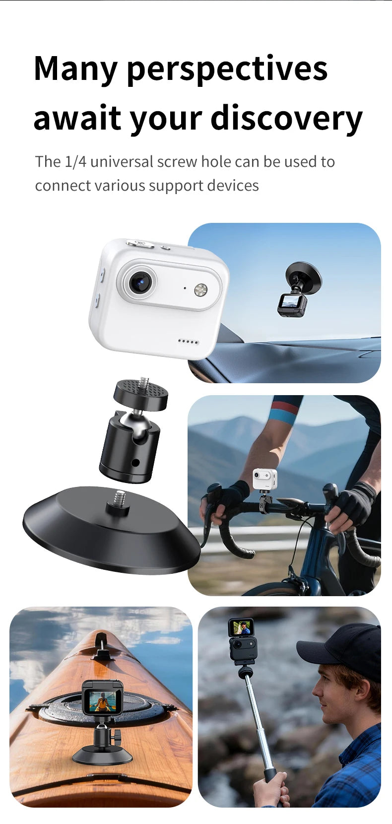 Capture epic adventures with the Mini Sports Camera 4K Ultra Vlog – flip clear screen, anti-shake tech, and 143° wide-angle lens for stunning student travel footage.