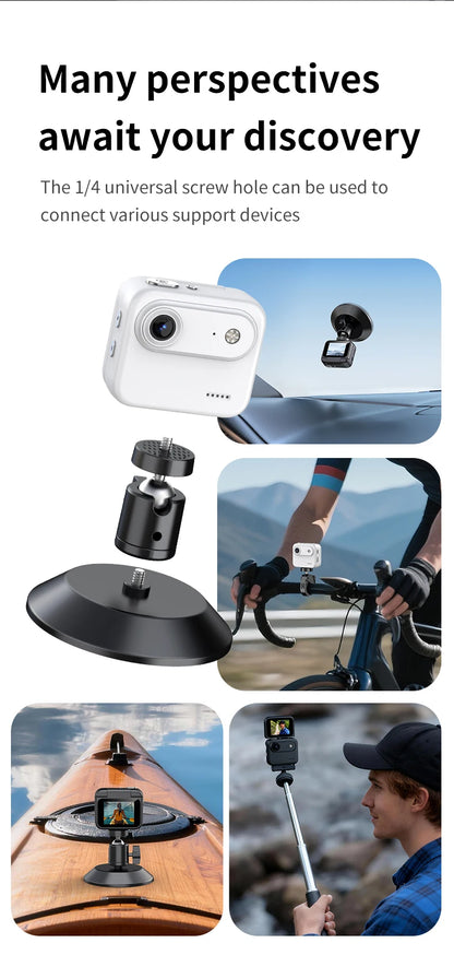 Capture epic adventures with the Mini Sports Camera 4K Ultra Vlog – flip clear screen, anti-shake tech, and 143° wide-angle lens for stunning student travel footage.