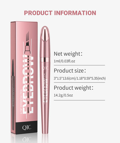 4-Tip Waterproof Eyebrow Pen – Natural Hair-Like Brows