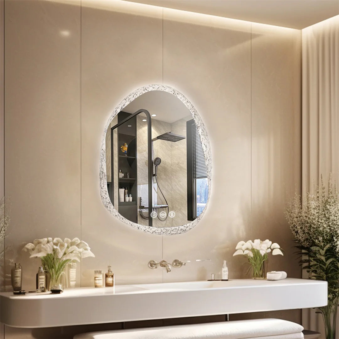 Illuminate vanities with the LUVOD Frameless LED Light Bathroom Mirror. Backlit wall-mounted masterpiece features intuitive touch sensors and IP44 waterproofing for flawless daily rituals.