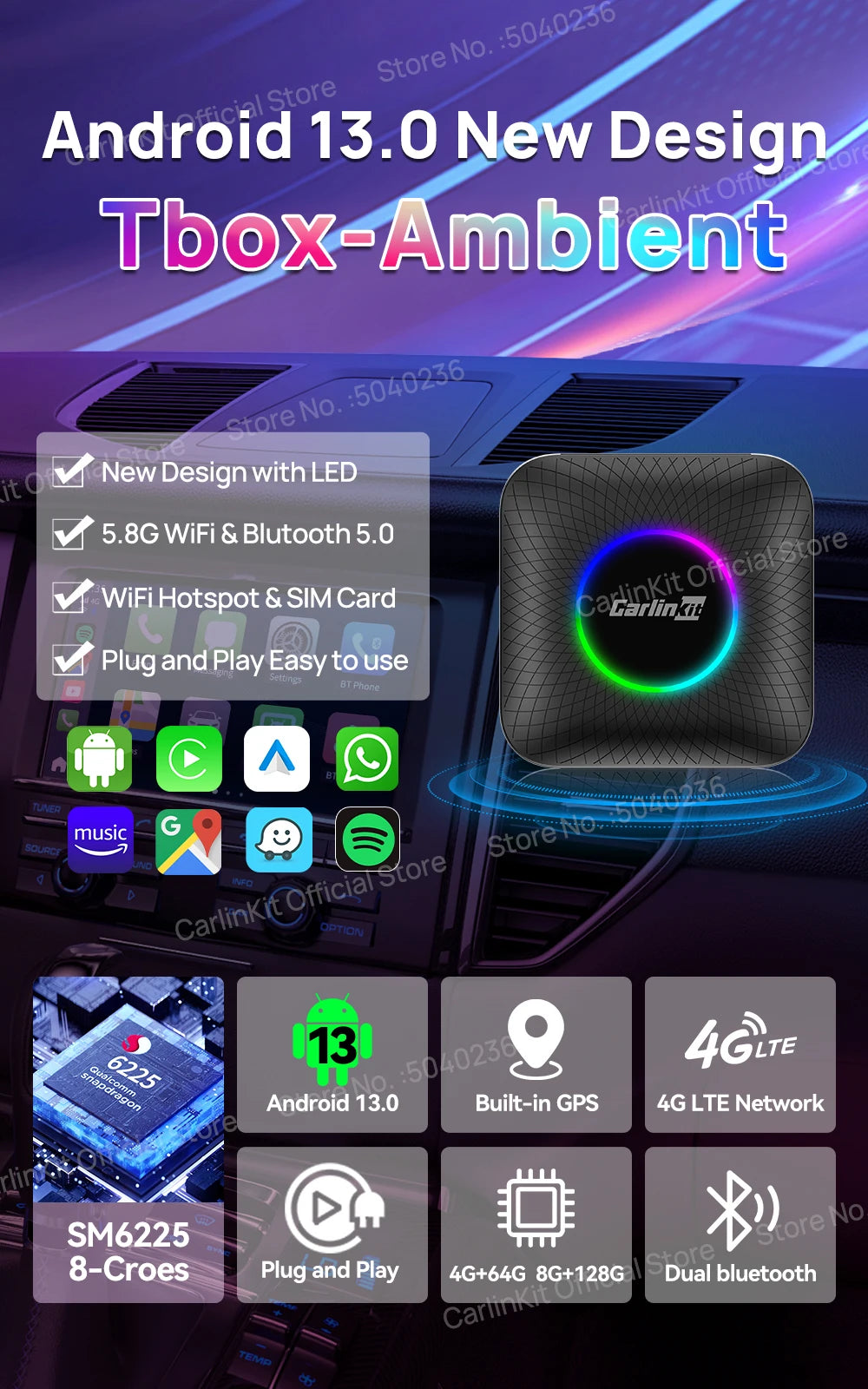 Discover the CarlinKit CarPlay AI Box Android 13 QCM6225!