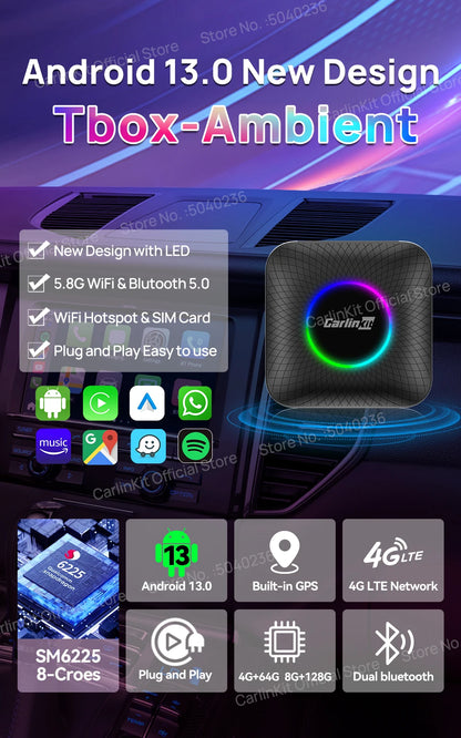Discover the CarlinKit CarPlay AI Box Android 13 QCM6225!