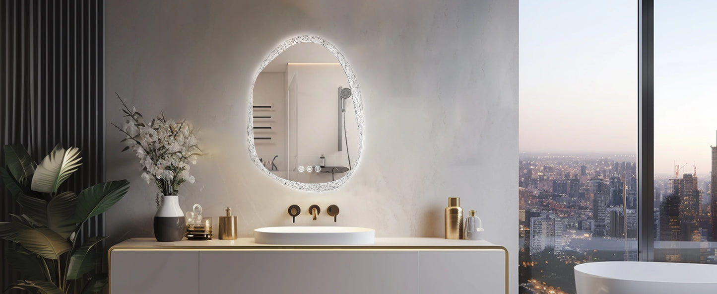 Illuminate vanities with the LUVOD Frameless LED Light Bathroom Mirror. Backlit wall-mounted masterpiece features intuitive touch sensors and IP44 waterproofing for flawless daily rituals.