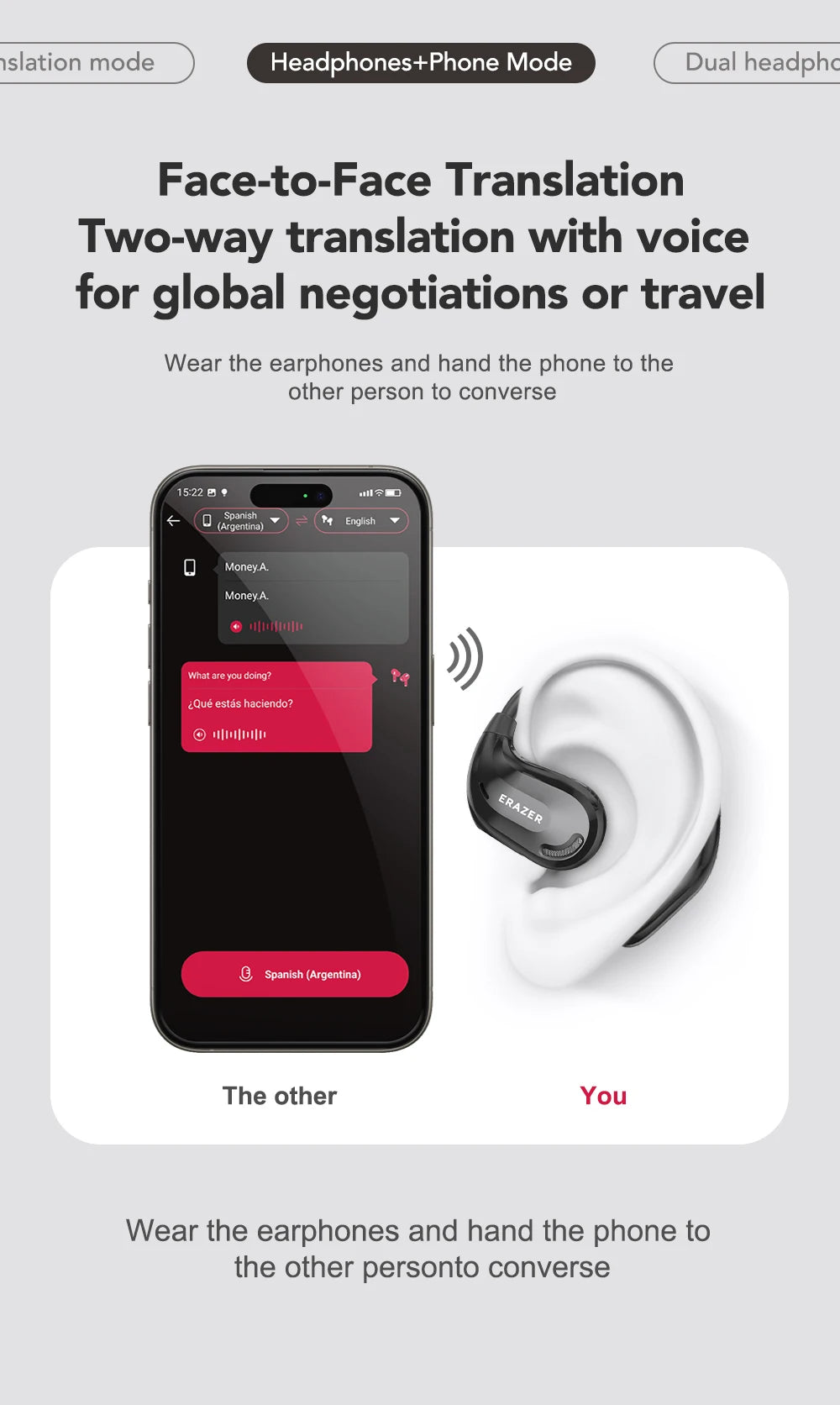 Revolutionize your listening with ERASER XT6 Pro Bluetooth Headset Earbuds – featuring AI translation, 13-hour wireless display battery, and advanced noise cancellation.